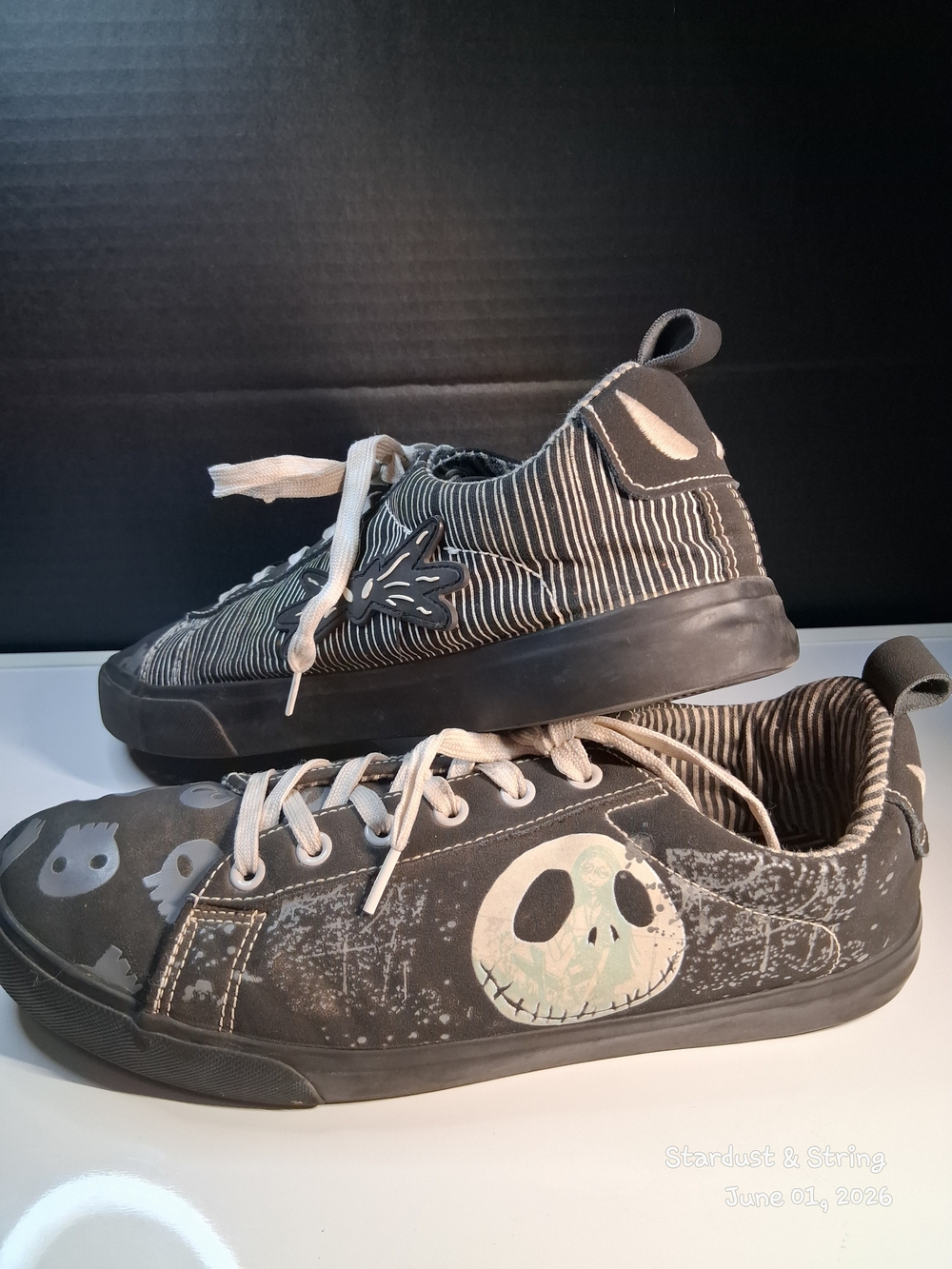 Disney Nightmare Before Christmas Jack Skellington Sneakers Black Lows Size 11 - Picture 2 of 12